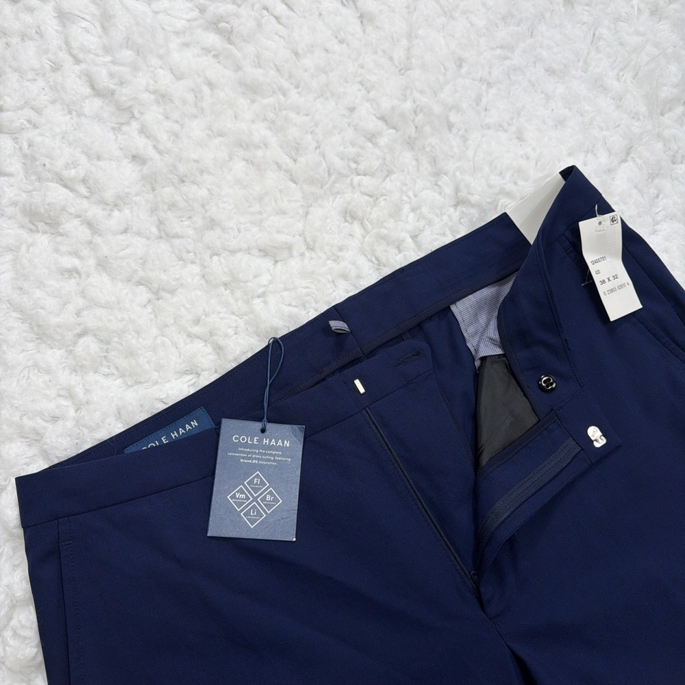 Cole Haan Mens Suit Separate Dress Pants Wool Blend Navy Blue GrandØS 38x32 New!